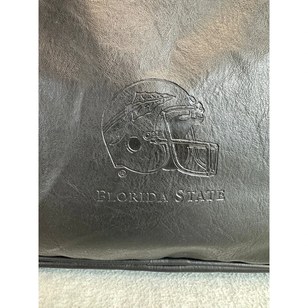 Florida State Seminoles Black Leather Executive‎ Laptop Briefcase Bag FSU Logo